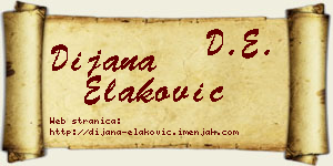 Dijana Elaković vizit kartica